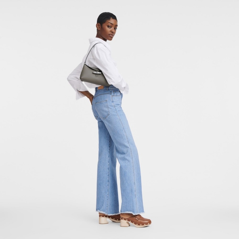 Grey Longchamp Roseau S Women's Hobo Bags